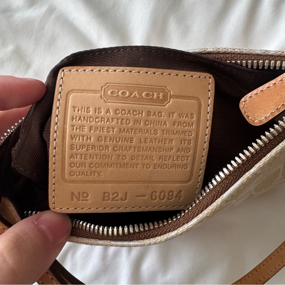 Coach Signature C Demi Tan Shoulder Bag - Picture 5 of 5